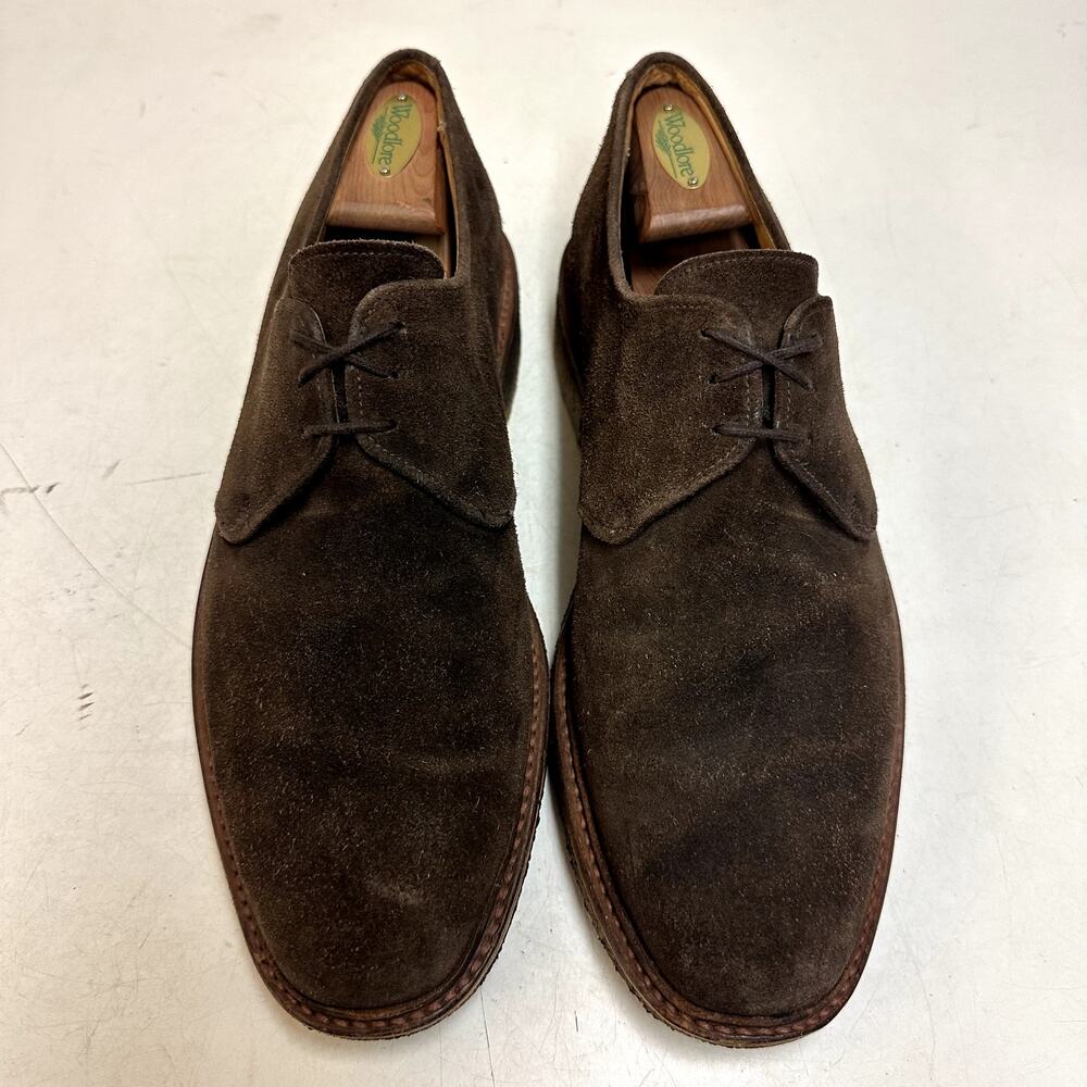 NEW HEELS Crockett & Jones Suede Plain Toe Derby Bench Made in England US 10.5 D